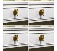 Melody Maison Set of 4 Antique Gold Giraffe Drawer Knobs