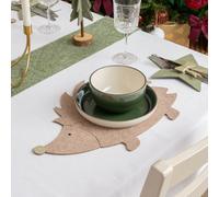 Melody Maison Set Of 4 Brown Felt Hedgehog Shaped Christmas Placemats