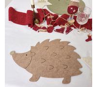 Melody Maison Set Of 4 Brown Hedgehog Shaped Felt Placemats