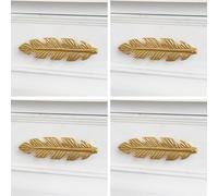 Melody Maison Set of 4 Gold Feather Drawer Knobs