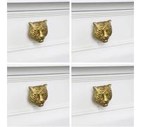 Melody Maison Set of 4 Gold Tiger Head Drawer Knobs