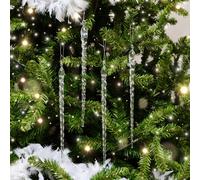 Melody Maison Set Of 4 Large Clear Acrylic Icicles - 29Cm