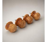 Melody Maison Set Of 4 Large Round Rustic Wooden Swirl Drawer Knobs