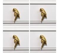 Melody Maison Set of 4 Metallic Gold Parrot Drawer Knobs