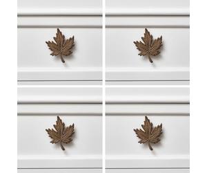 Melody Maison Set of 4 Rustic Maple Leaf Drawer Knobs
