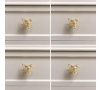 Melody Maison Set of 4 Shiny Gold Humming Bird Drawer Knobs