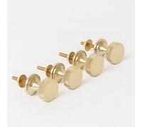 Melody Maison Set Of 4 Shiny Gold Ribbed Edge Round Drawer Knobs