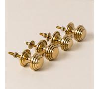 Melody Maison Set Of 4 Shiny Gold Round Metal Stepped Drawer Knobs