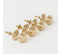 Melody Maison Set Of 4 Shiny Gold Round Stepped Drawer Knobs