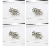 Melody Maison Set of 4 Silver Elephant Drawer Knobs
