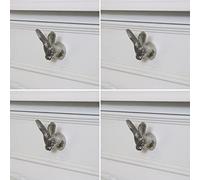 Melody Maison Set of 4 Silver Rabbit Head Drawer Knobs