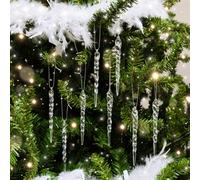 Melody Maison Set Of 8 Small Clear Acrylic Icicles - 13Cm