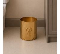 Melody Maison Shiny Gold Metal Bow Detailed Waste Bin