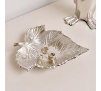 Melody Maison Shiny Silver Leaf Trinket Tray Dish