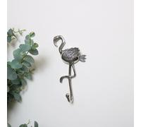 Melody Maison Silver Flamingo Wall Hook - 23cm in Metallic Silver Melody Maison Metallic Silver