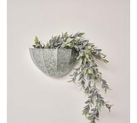 Melody Maison Silver Galvanised Scalloped Wall Planter