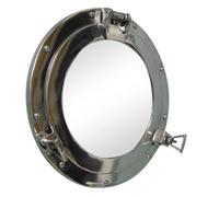Melody Maison Silver Metal Porthole Mirror 28cm X 28cm in Clear | Size: 28 cm X 28 cm Melody Maison Clear 28 cm X 28 cm