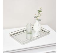 Melody Maison Silver Rectangle Mirrored Display Tray