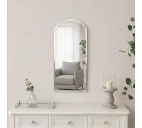 Melody Maison Slim Arched Frameless Bevelled Wall Mirror - 35Cm X 71Cm