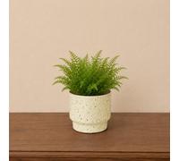 Melody Maison Small Ivory Speckled Metal Planter Pot - 15.5Cm