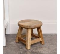 Melody Maison Small Mango Wood Round Stool 24Cm