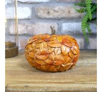 Melody Maison Small Orange Leaf Detail Pumpkin Ornament