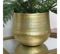 Melody Maison Small Round Gold Patterned Planter