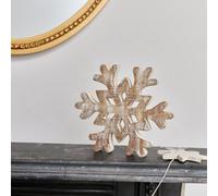 Melody Maison Small Rustic Wooden Snowflake Ornament - 15Cm