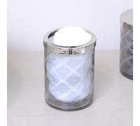 Melody Maison Smoked Patterned Glass Bathroom Tumbler With Silver Rim
