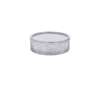 Melody Maison Smoked Patterned Glass Soap Dish With Silver Chrome Rim in Grey Melody Maison Grey