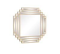 Melody Maison Square Gold Art Deco Fan Wall Mirror 55cm X 55cm | Size: 55 cm X 55 cm Melody Maison Gold 55 cm X 55 cm