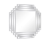 Melody Maison Square Silver Art Deco Fan Wall Mirror 55cm X 55cm | Size: 55 cm X 55 cm Melody Maison Silver 55 cm X 55 cm