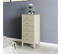Melody Maison Tall 5 Drawer Bedside Table - Hales Taupe Range