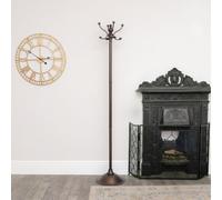 Melody Maison Tall Bronze Metal Coat Rack With 8 Storage Hooks