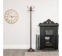 Melody Maison Tall Dark Metal Coat Rack With 8 Storage Hooks