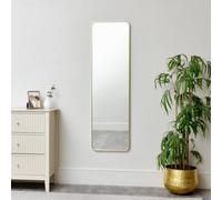 Melody Maison Tall Gold Curved Framed Wall / Leaner Mirror 135Cm X 40Cm