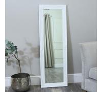 Melody Maison Tall White Ornate Chic Mirror 142x47cm for Living Room, Bedroom, Hallway - French Antique - Wall Mountable, Leaning Mirror