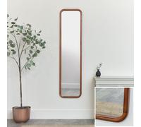 Melody Maison Tall Wooden Curved Framed Wall Mirror - 160cm X 40cm in Brown | Size: 160 cm X 40 cm Melody Maison Brown 160 cm X 40 cm