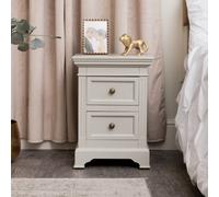 Melody Maison Taupe-Grey Two Drawer Bedside Table - Daventry Taupe-Grey Range