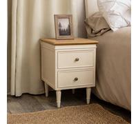 Melody Maison Taupe & Wooden Two Drawer Bedside Table - Claudia Range in Cream Melody Maison Cream