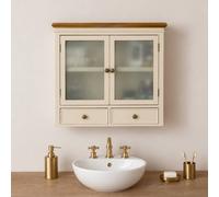Melody Maison Taupe & Wooden Wall Cabinet With Drawers - Claudia Range in Cream Melody Maison Cream