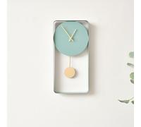 Melody Maison Teal Blue Metal Pendulum Wall Clock 41Cm