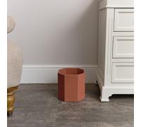 Melody Maison Terracotta Pink Wooden Octagonal Edge Waste Paper Bin