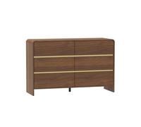 Melody Maison Walnut Brown 6 Drawer Chest Of Drawer - Meridian Walnut Range Melody Maison Brown