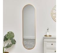 Melody Maison Warm Gold Oval Framed Wall Mirror 140cm x 40cm