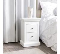 Melody Maison White 2 Drawer Bedside Table - Slimline Haxey White Range