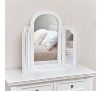 Melody Maison White Arched Triple Dressing Table Mirror - Daventry White Range