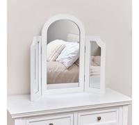 Melody Maison White Arched Triple Dressing Table Mirror - Daventry White Range Melody Maison White