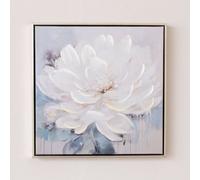 Melody Maison White & Blue Peony Flower Gold Framed Wall Art - 40Cm X 40Cm