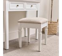 Melody Maison White Cushioned Dressing Table Stool - Daventry White Range